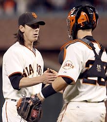 Tim Lincecum and rookie catcher Buster Posey found a chemistry late in the season