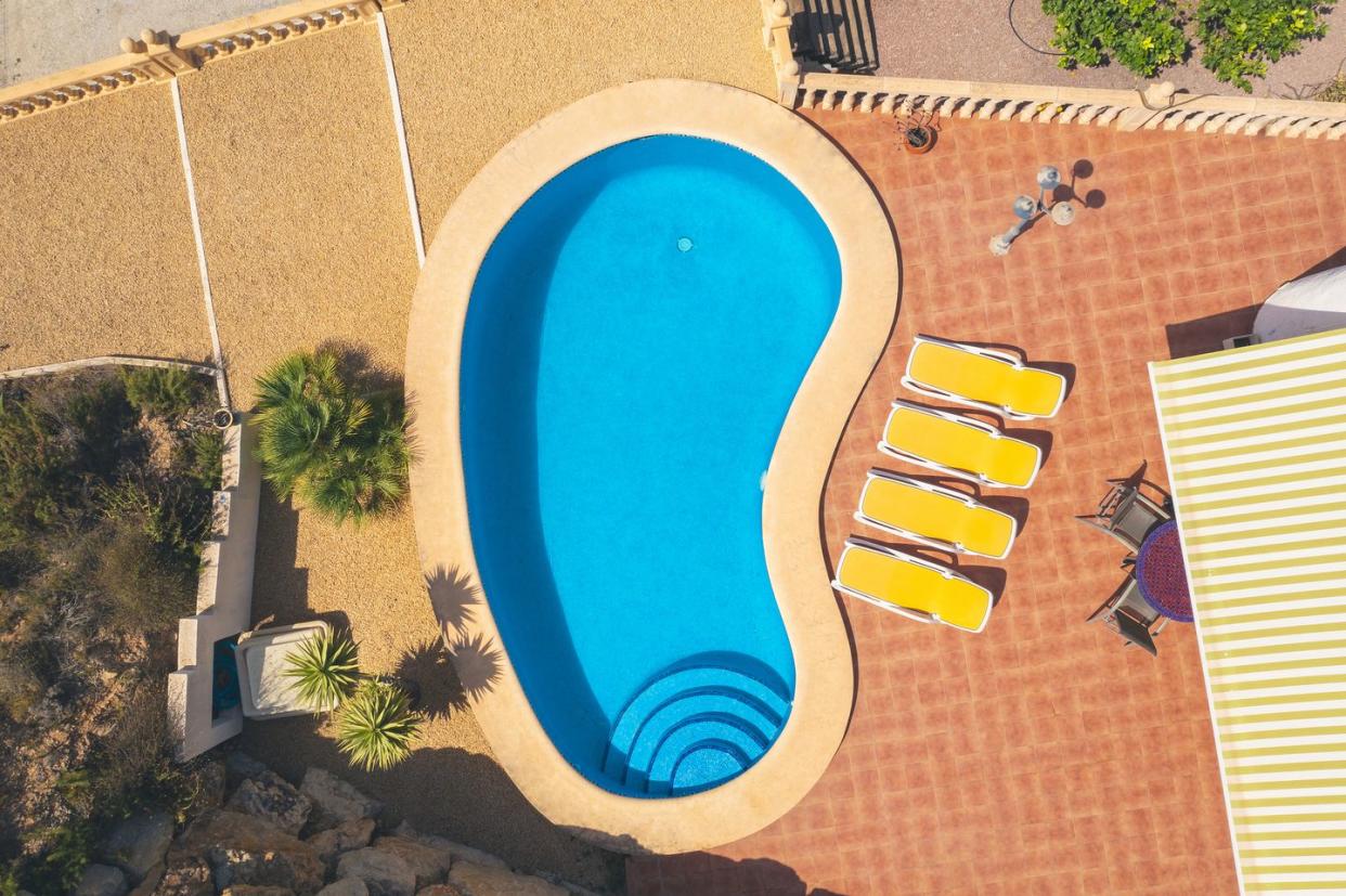swimming pool designs free form spain villa