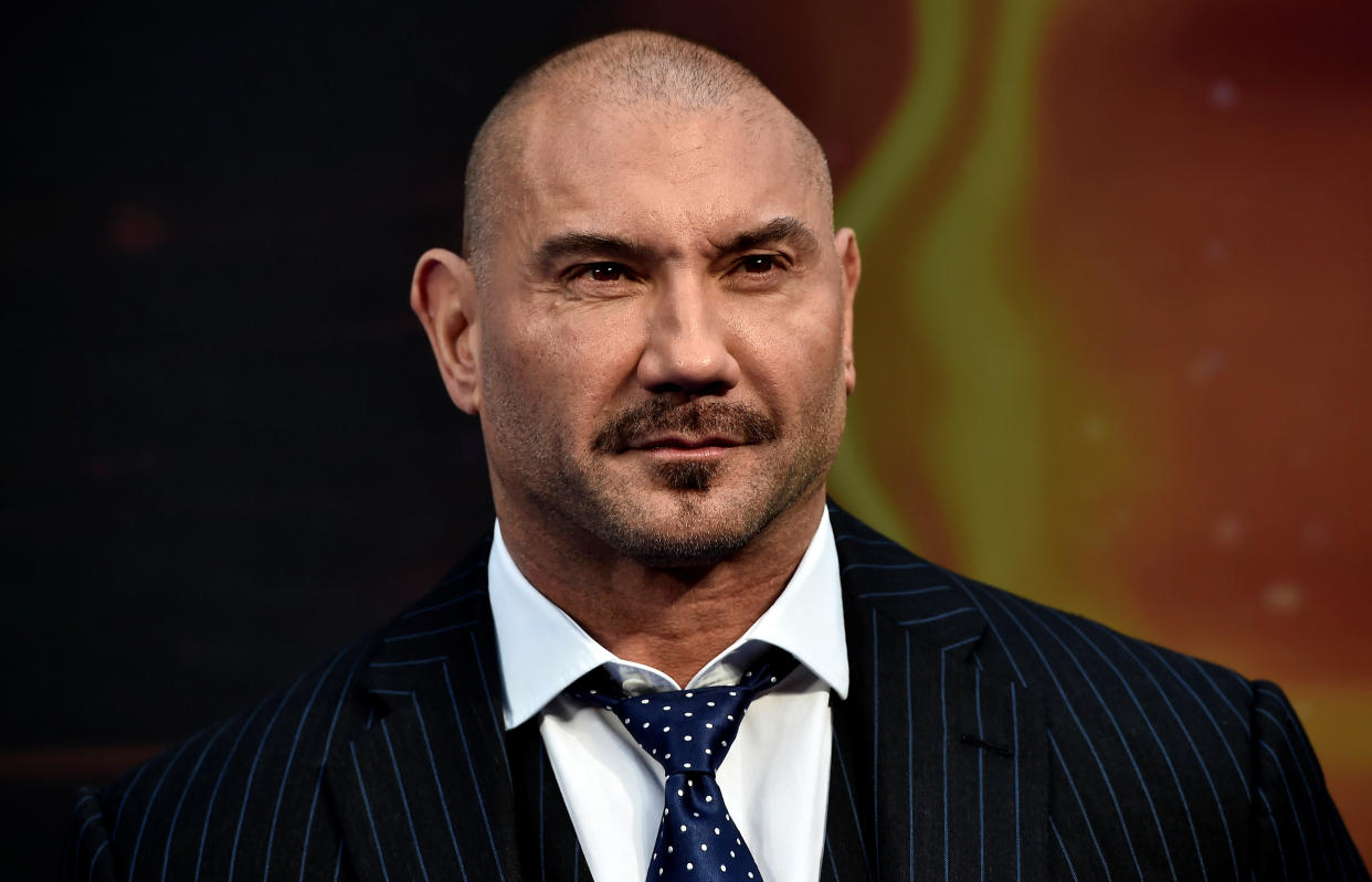Actor Dave Bautista attends a premiere of the film "Guardians of the galaxy, Vol. 2" in London April 24, 2017. REUTERS/Hannah McKay