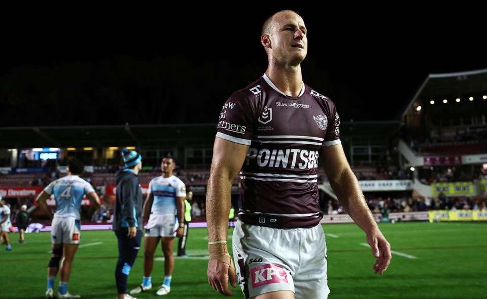 Daly Cherry-Evans, pictured here after Manly's loss to Gold Coast.