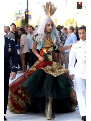 Lady Gaga arriving at the 2010 MTV Video Music Awards