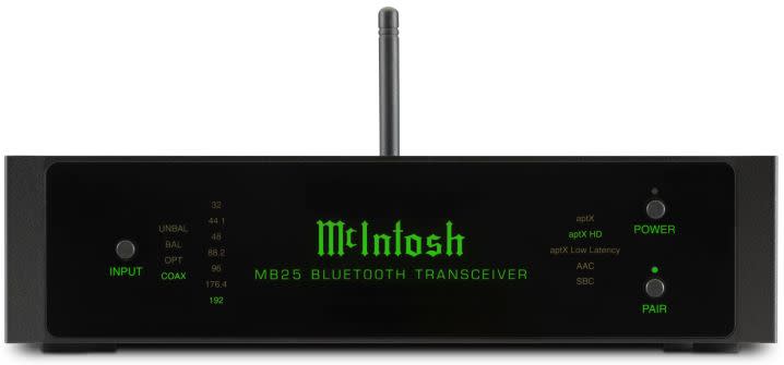 McIntosh MB25 Bluetooth transceiver front panel.