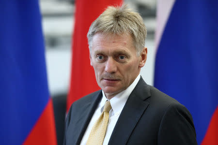 Kremlin spokesman Dmitry Peskov looks on during a visit to the Mazda Sollers Manufacturing Rus joint venture plant of Sollers and Japanese Mazda in Vladivostok, Russia September 10, 2018. Valery Sharifulin/TASS Host Photo Agency/Pool via REUTERS