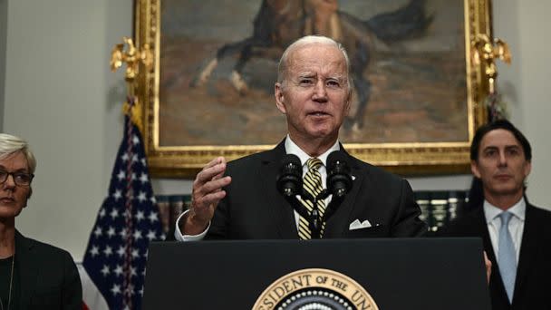 PHOTO: President Joe Biden speaks about energy security and lowering cost in the Roosevelt Room of the White House, Oct. 19, 2022. (Brendan Smialowski/AFP via Getty Images)