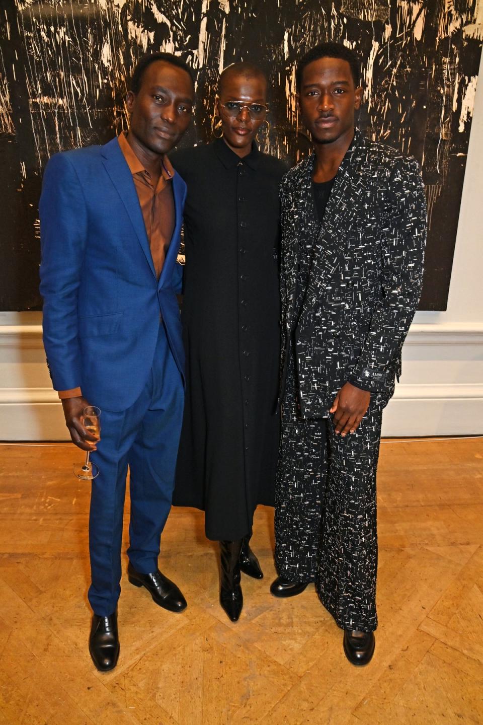 Dennis Okwera aka Dennis Nyero, Sheila Atim and Damson Idris (Dave Benett/Getty Images)