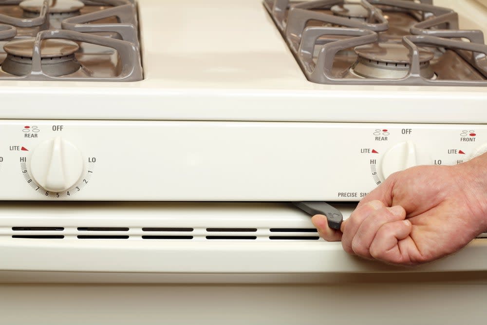 Self-cleaning function on oven.