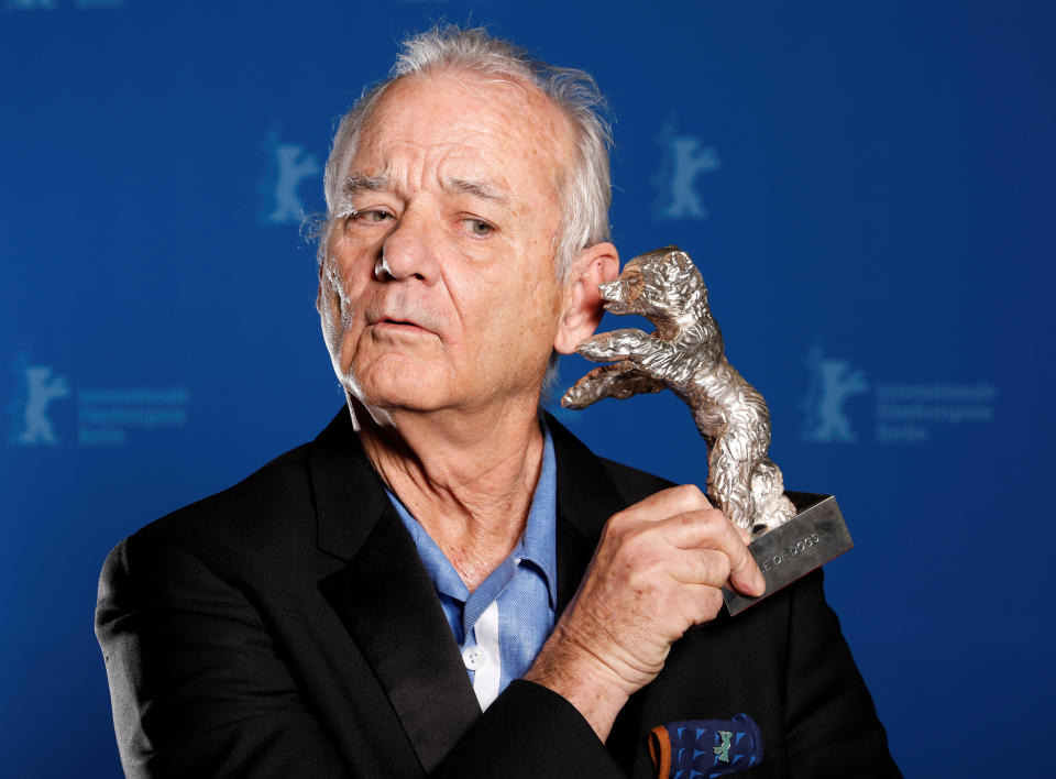 Actor Bill Murray holds the Silver Bear for Best Director award on behalf of  Wes Anderson for movie Isle of Dogs during the awards ceremony at the 68th Berlinale International Film Festival in Berlin, Germany, February 24, 2018. REUTERS/Axel Schmidt     TPX IMAGES OF THE DAY (Photo: Axel Schmidt / Reuters)