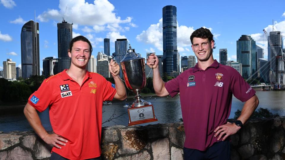 Berry brothers Tom (left) and Jarrod with the QClash trophy. 