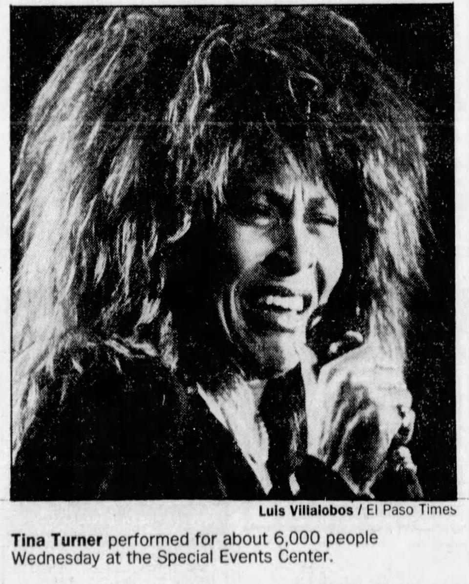 Tina Turner performed for about 5,000 people in Dec. 1987 at the Special Events Center.