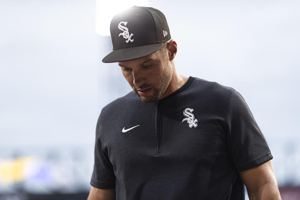 CHICAGO, ILLINOIS - AUGUST 9: Chicago White Sox interim manager Grady Sizemore walks to the dugout before a game against the Chicago Cubs at Guaranteed Rate Field on August 9, 2024 in Chicago, Illinois. (Photo by Griffin Quinn/Getty Images)