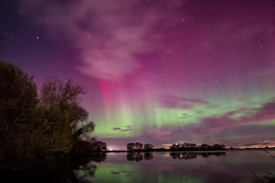 Philip McErlean witnessed the aurora borealis shine above the southern shores of Lough Neagh, Northern Ireland.