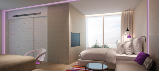 The First King Deck cabin at the new luxury hotel YOTEL Singapore. (Photo: YOTEL Singapore)