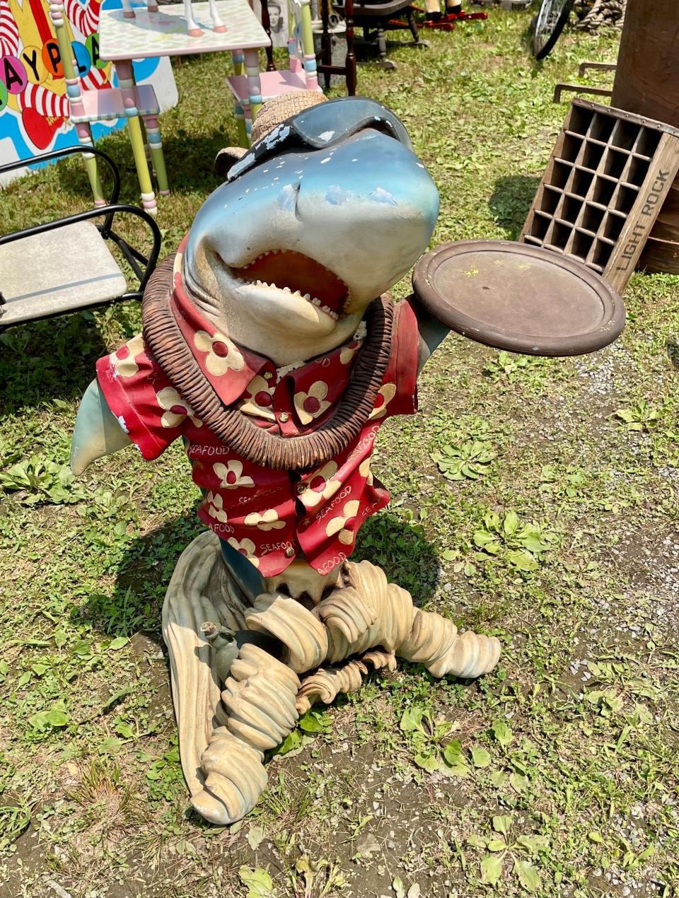 Shark butler statue from between the 1960s to 70s, sold at Lester's Booth in Quaker Acres. Going for $150