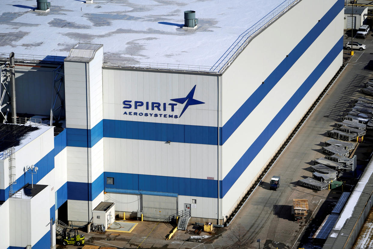 FILE PHOTO: The headquarters of Spirit AeroSystems Holdings Inc, is seen in Wichita, Kansas, U.S. December 17, 2019. REUTERS/Nick Oxford/File Photo