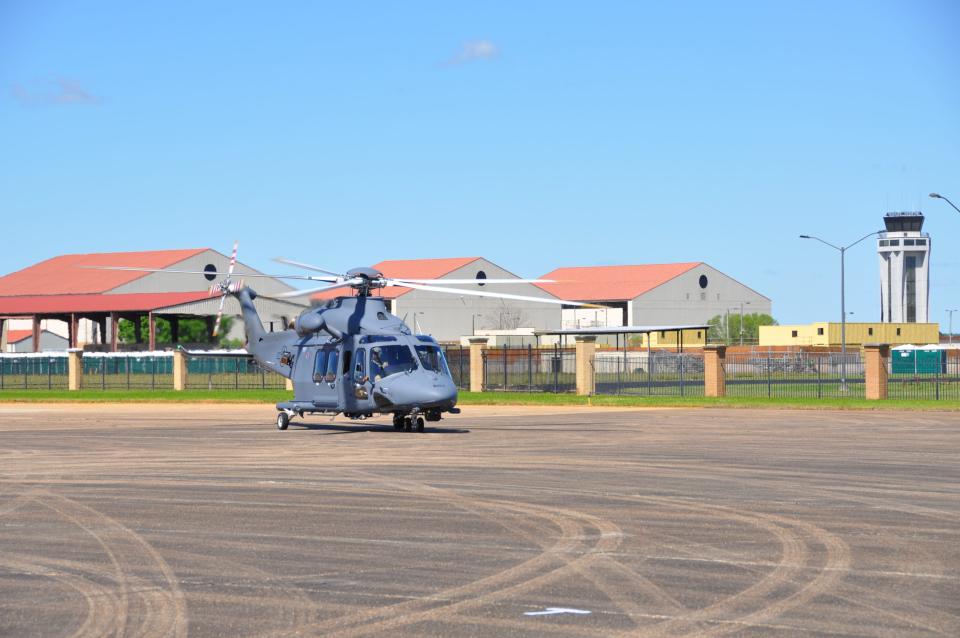 The 908th Airlift Wing’s first MH-139A Grey Wolf Helicopter taxis on the flight line April 3, 2024, at Maxwell Air Force Base, Alabama. The arrival of the helicopter signifies a major step in the wing’s transition from a tactical airlift mission to becoming the formal training unit for the Grey Wolf.