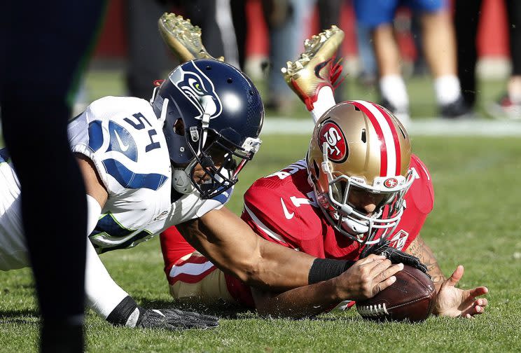 The Seattle Seahawks visited with Colin Kaepernick but didn't offer a contract. (AP)