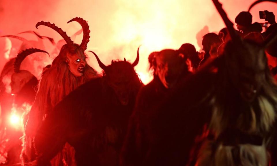 A traditional Krampus run in the village of Biberwier