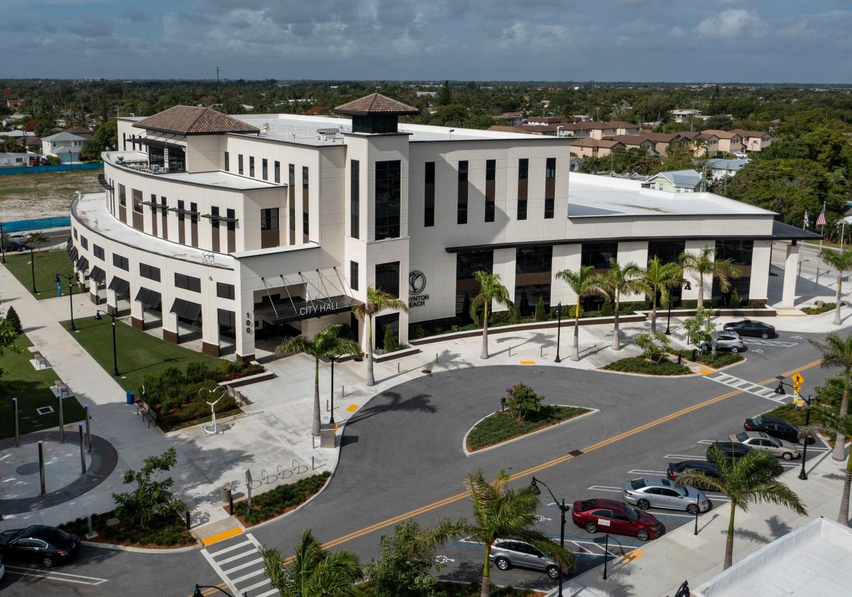 The new Boynton Beach City Hall and Library located in the city's downtown Town Square project in Boynton Beach, Florida on June 8, 2021.