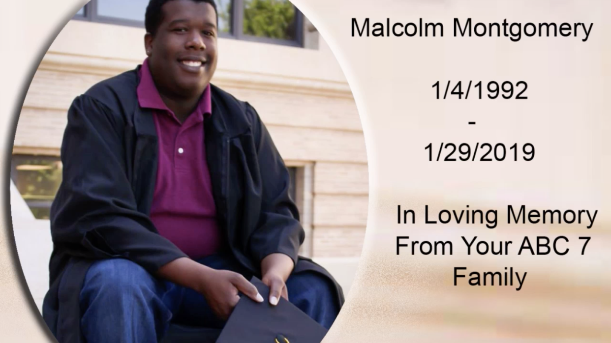 Malcolm Montgomery, 27, died moments before a morning newscast. (Photo: KVII)