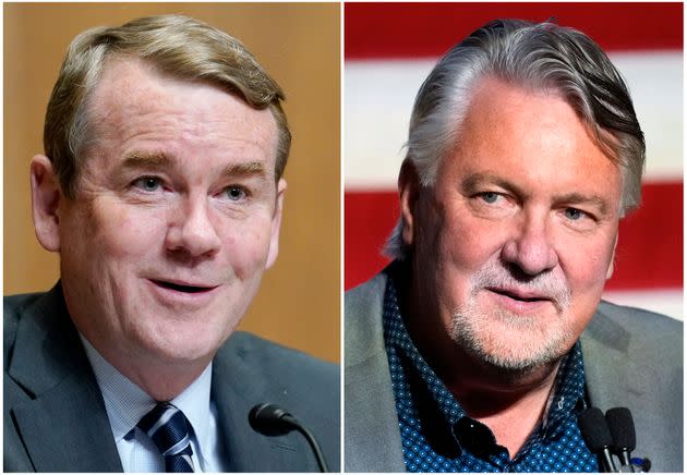 Republican Joe O'Dea, right, is hoping to deprive Sen. Michael Bennet (D-Colo.) of a third full term. (Photo: Associated Press)