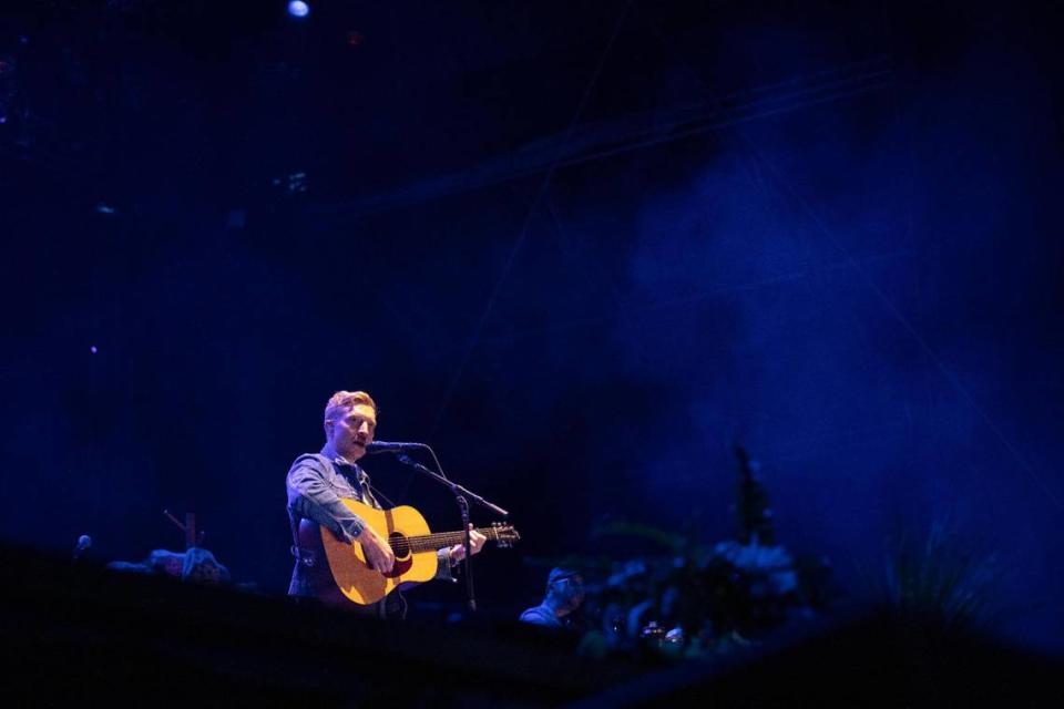 Kentucky native, Tyler Childers, performs as the closing act during the second day of Railbird Music Festival at Red Mile in Lexington, Ky., Sunday, June 4, 2023.