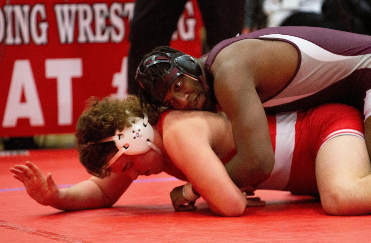 Columbus Academy senior Gyvnn Mendenhall hopes to make a return trip to the Division III state tournament after going 1-2 at 220 pounds last winter. He is competing at heavyweight this season.