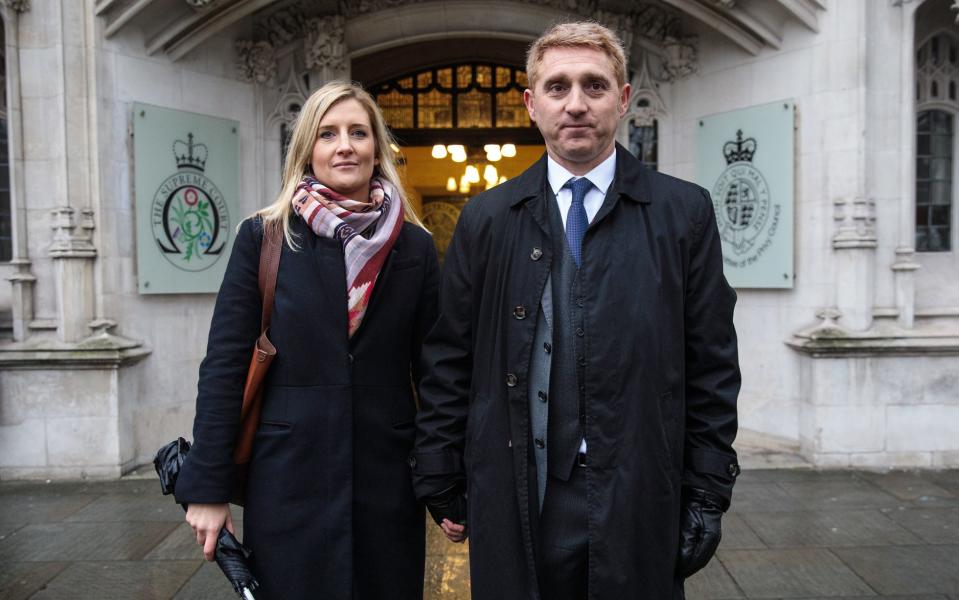 Jon Platt and his wife, Sally Platt, outside the Supreme Court in January 2017 - Credit: GETTY