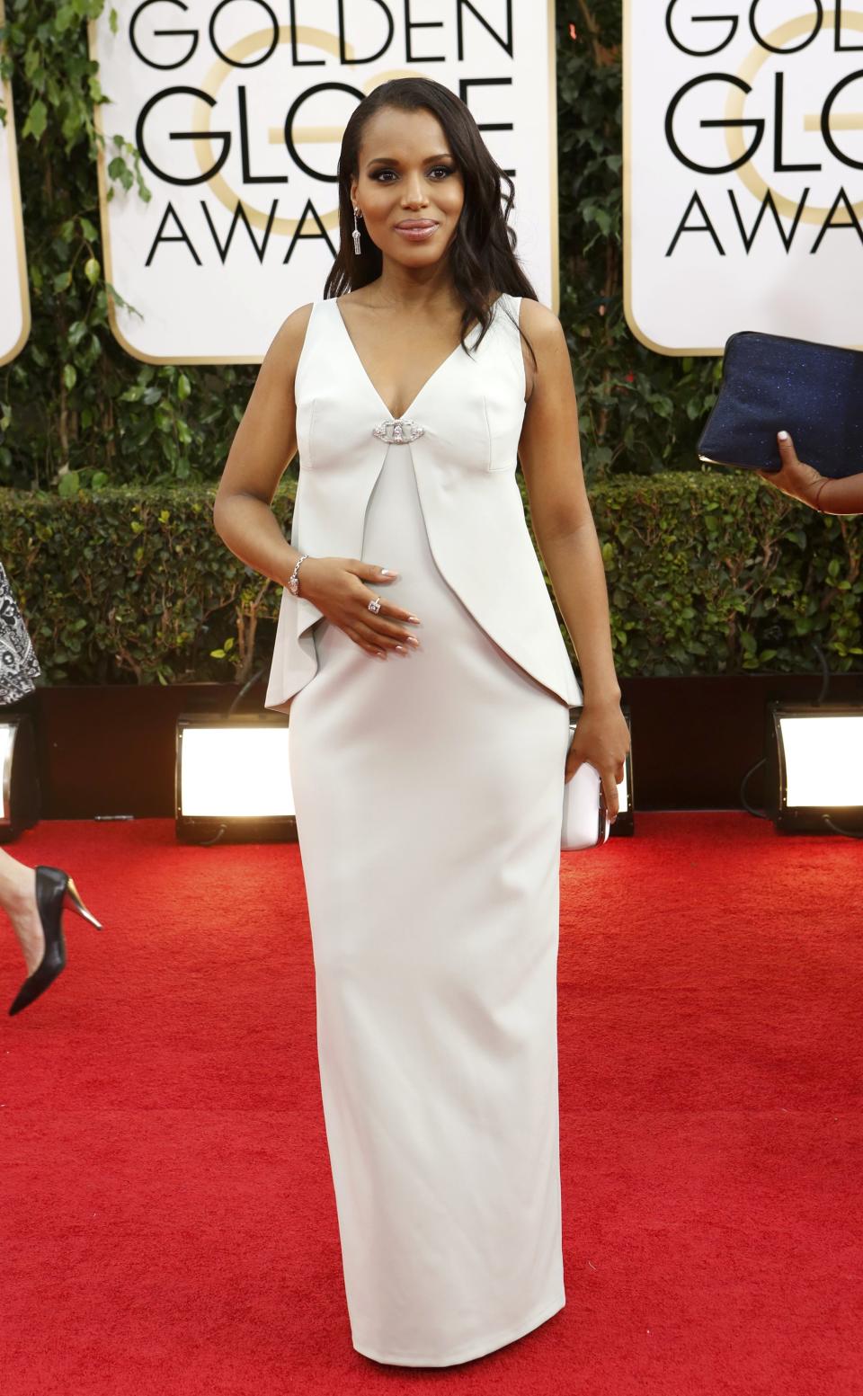 Actress Kerry Washington arrives at the 71st annual Golden Globe Awards in Beverly Hills, California January 12, 2014. REUTERS/Mario Anzuoni (UNITED STATES - Tags: ENTERTAINMENT) (GOLDENGLOBES-ARRIVALS)