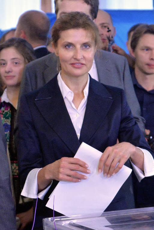 Marina Poroshenko casts her ballot in the presidential election in Kiev on May 25, 2014