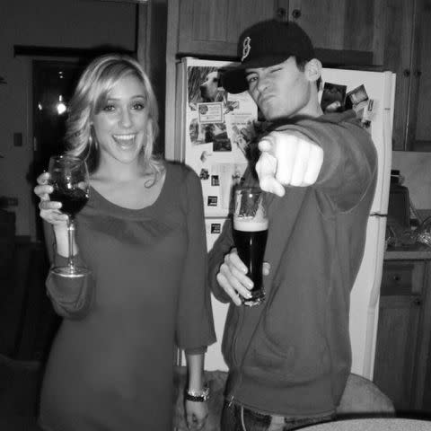 <p>Kristin Cavallari Instagram</p> Kristin Cavallari and her brother Michael Cavallari in a throwback black-and-white photo on Instagram.