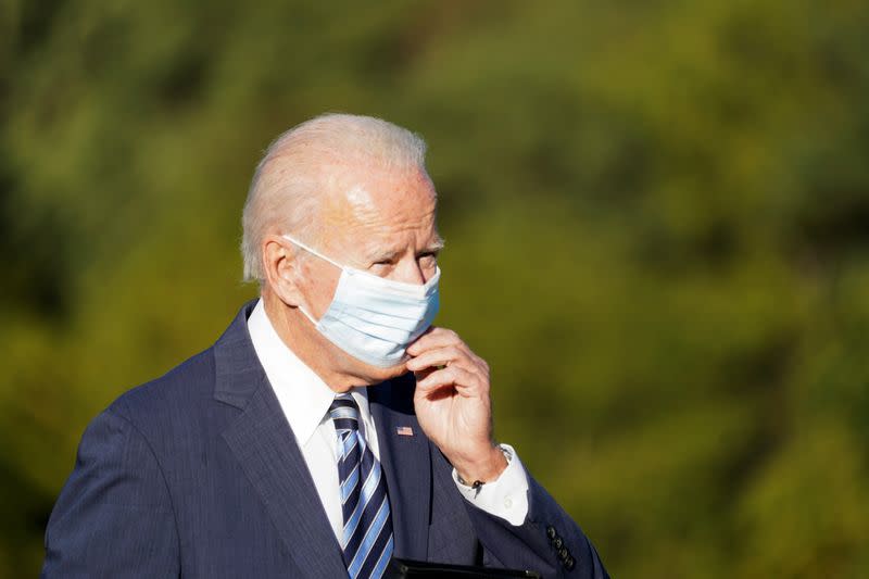 Democratic U.S. presidential nominee Joe Biden campaigns in Gettysburg, Pennsylvania