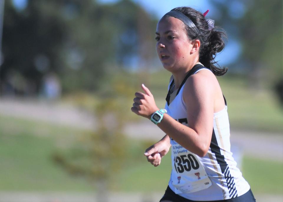 Abilene High's Marin Murray competes in the Region I-5A cross country meet Tuesday at Mae Simmons Park in Lubbock.