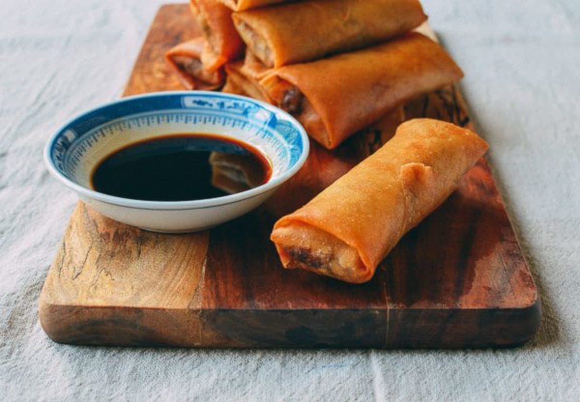 <p>The Woks of Life</p><p>Use this homemade spring roll recipe to make the Cantonese version of spring rolls that you know and love from dim sum restaurants!</p><p><strong>Get the recipe: <a href="https://thewoksoflife.com/homemade-spring-rolls/" rel="nofollow noopener" target="_blank" data-ylk="slk:Cantonese Spring Rolls;elm:context_link;itc:0;sec:content-canvas" class="link rapid-noclick-resp">Cantonese Spring Rolls</a></strong></p>