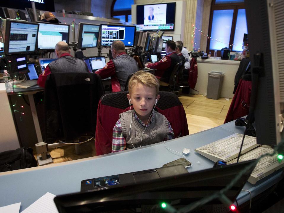 kid children boy new york stock exchange