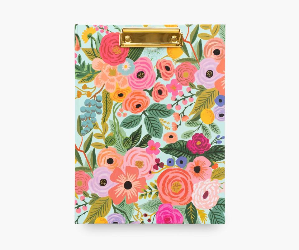 You'll want to keep track of what ideas are floating around your virtual meetings. This clipfolio has a removable notepad so you can write from anywhere. <a href="https://fave.co/2WGARiI" target="_blank" rel="noopener noreferrer">Find it for $26 at Rifle Paper Co</a>.