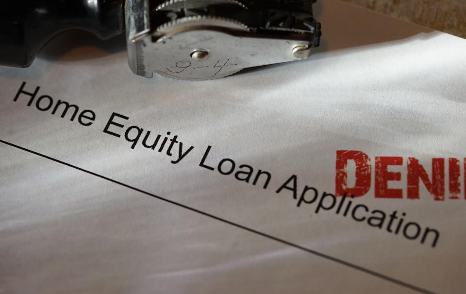shot of a loan application