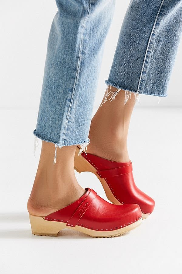 This is your chance to get otherwise pricey Swedish Hasbeens on sale. <a href="https://www.urbanoutfitters.com/shop/swedish-hasbeens-heeled-clog?category=women-shoes-on-sale&amp;color=060" target="_blank">These&nbsp;classic clogs</a> are $124 from $169.