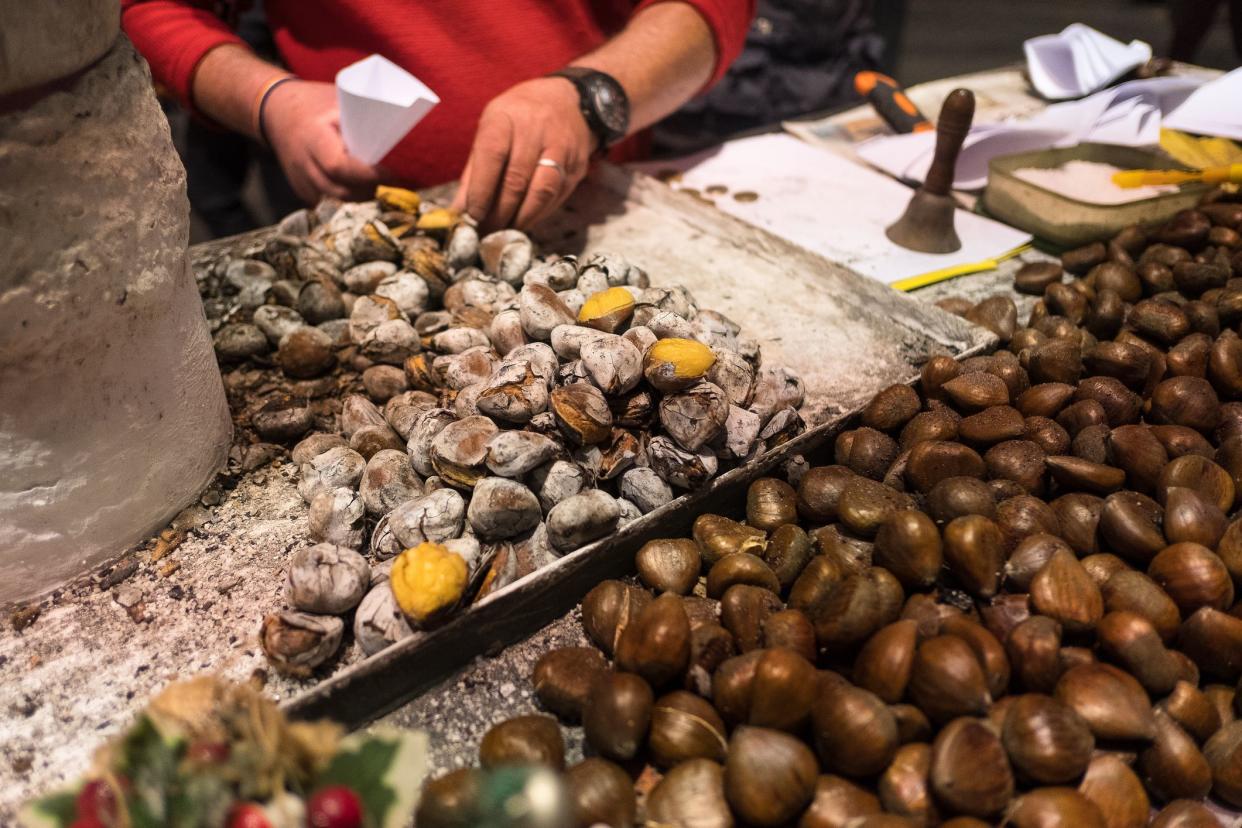 Chestnuts street roasting at Sevilla during Christmas