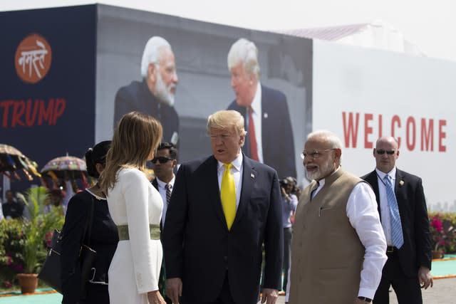 Donald Trump arrived in  Ahmedabad with first lady Melania Trump
