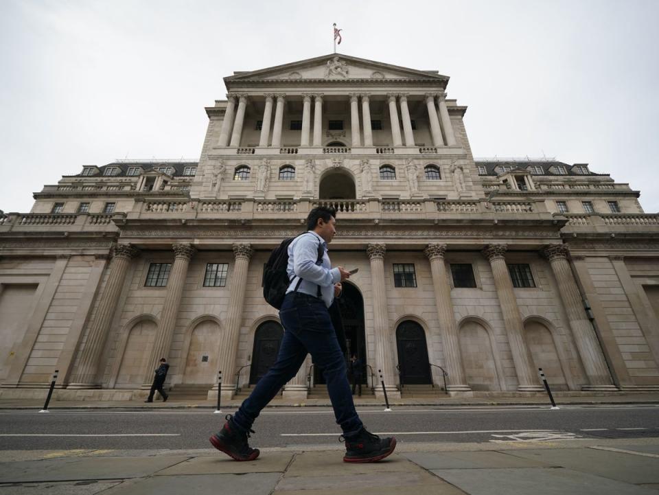 interest rates are set by the Bank of England (PA)