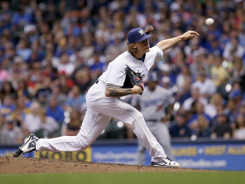 Hader in action against the Los Angeles Dodgers (Getty)