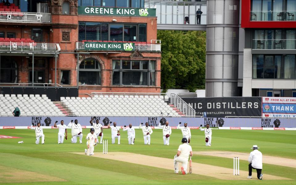 Both England and the West Indies took the knee throughout their three-match Test series last month - England become first professional team in UK to stop taking the knee in support of Black Lives Matter - GETTY IMAGES