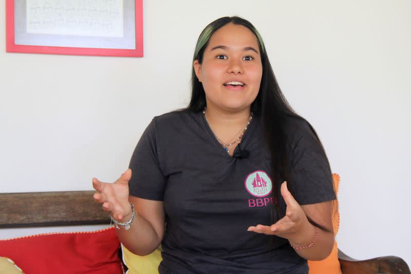 Isabel Wijsen talks during an interview at her house in Canggu, Bali