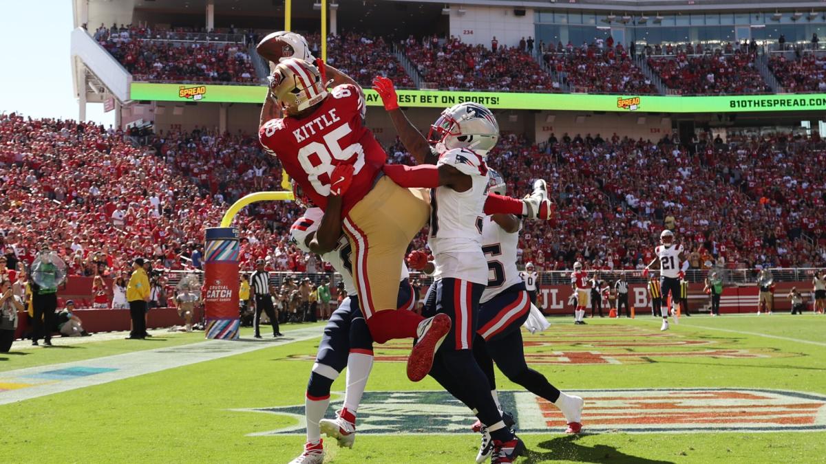 The 49ers controlled the first half and led the Patriots 20-3 at halftime