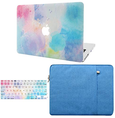 KECC Laptop Case for MacBook Air 13" Retina (2020/2019/2018, Touch ID) w/ Keyboard Cover + Sleeve Plastic Hard Shell Case A1932 3 in 1 Bundle (Rainbow Mist 2) (Amazon / Amazon)