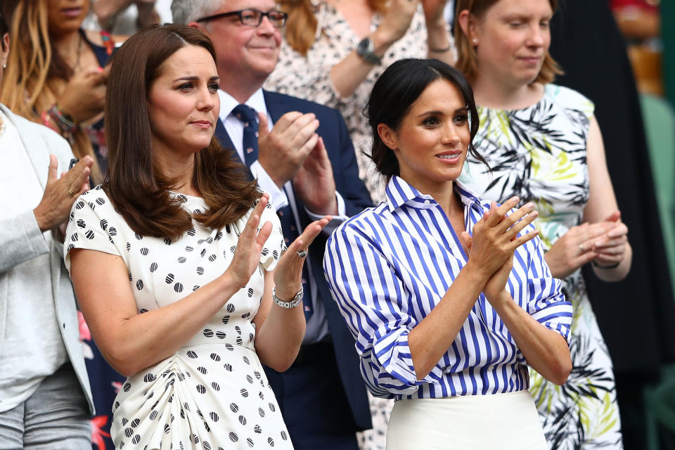 Kate and Meghan watched Serena at the Wimbledon final last July [Photo: Getty]