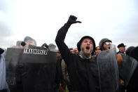 <p>A protester shouts during a “White Lives Matter” rally in Shelbyville, Tenn., Oct. 28, 2017. (Photo: Bryan Woolston/Reuters) </p>