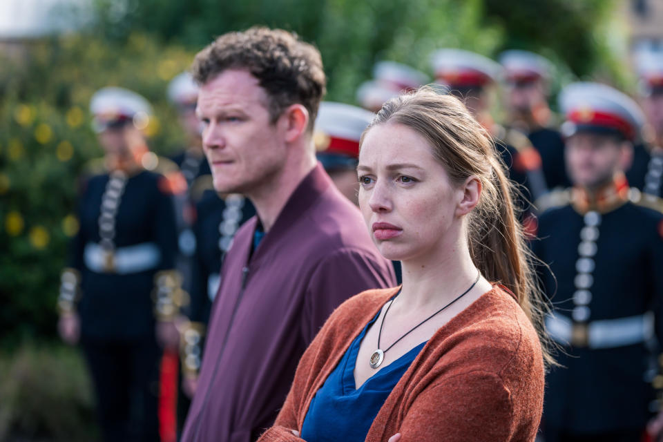 Lee Thompson (SEAMUS O’HARA) and Mags (SEÁNA KERSLAKE)