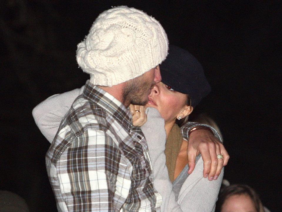 David And Victoria Beckham in Hyde Park, London in 2007.