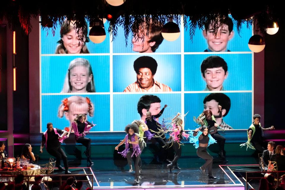 Host Kenan Thompson performs an opening skit at the start of  the 74th Emmy Awards.